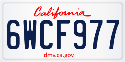 CA license plate 6WCF977