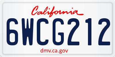 CA license plate 6WCG212