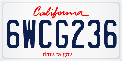 CA license plate 6WCG236