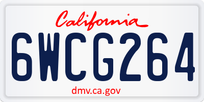 CA license plate 6WCG264