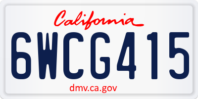 CA license plate 6WCG415