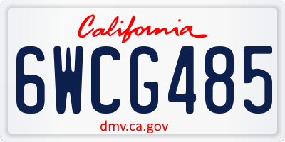 CA license plate 6WCG485