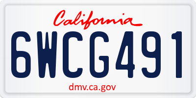CA license plate 6WCG491