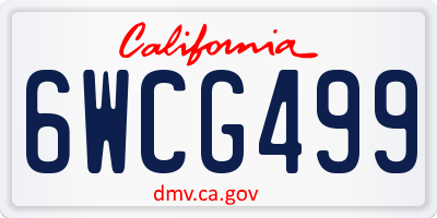 CA license plate 6WCG499