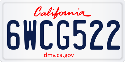 CA license plate 6WCG522