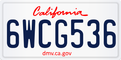 CA license plate 6WCG536
