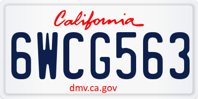 CA license plate 6WCG563