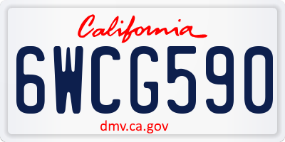 CA license plate 6WCG590