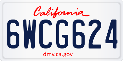 CA license plate 6WCG624