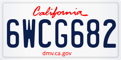 CA license plate 6WCG682