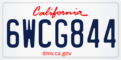 CA license plate 6WCG844