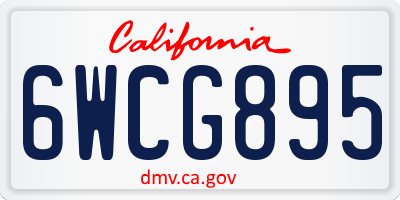 CA license plate 6WCG895