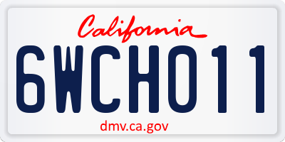CA license plate 6WCH011