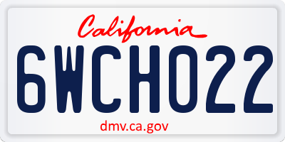 CA license plate 6WCH022