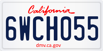 CA license plate 6WCH055