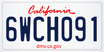 CA license plate 6WCH091