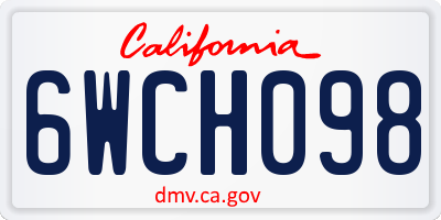 CA license plate 6WCH098
