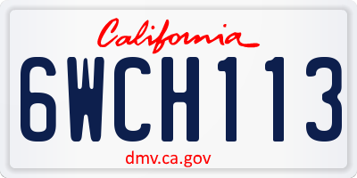CA license plate 6WCH113