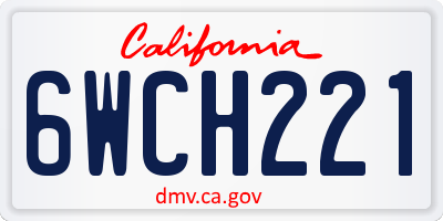 CA license plate 6WCH221