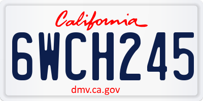 CA license plate 6WCH245