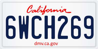CA license plate 6WCH269