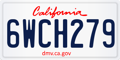 CA license plate 6WCH279