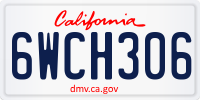 CA license plate 6WCH306