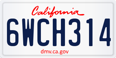 CA license plate 6WCH314
