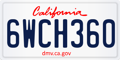 CA license plate 6WCH360