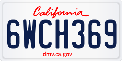 CA license plate 6WCH369