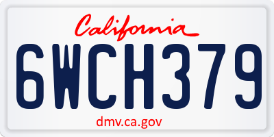 CA license plate 6WCH379