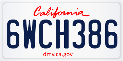 CA license plate 6WCH386