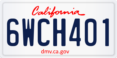 CA license plate 6WCH401