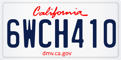CA license plate 6WCH410