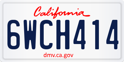CA license plate 6WCH414
