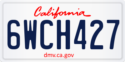 CA license plate 6WCH427