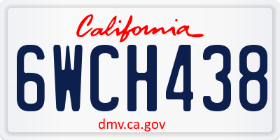 CA license plate 6WCH438