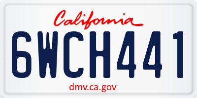 CA license plate 6WCH441