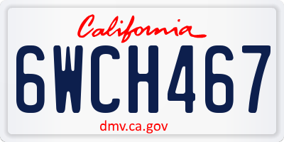 CA license plate 6WCH467