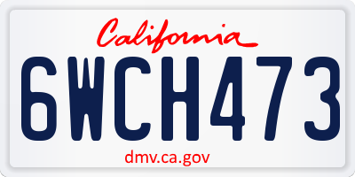 CA license plate 6WCH473