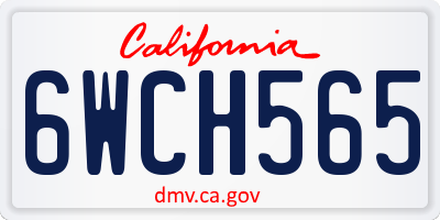 CA license plate 6WCH565