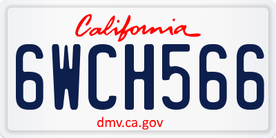 CA license plate 6WCH566