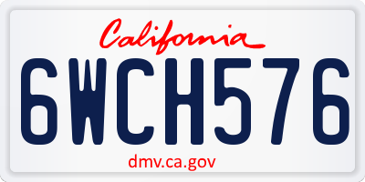 CA license plate 6WCH576