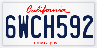 CA license plate 6WCH592