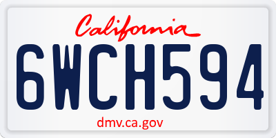 CA license plate 6WCH594