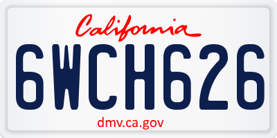 CA license plate 6WCH626