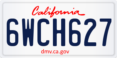 CA license plate 6WCH627