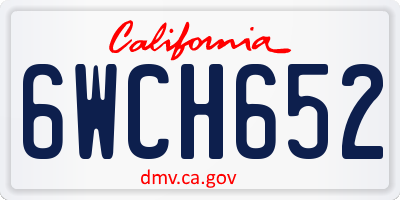 CA license plate 6WCH652