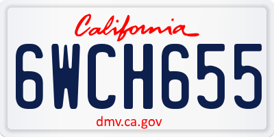 CA license plate 6WCH655