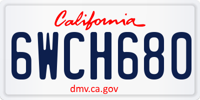 CA license plate 6WCH680